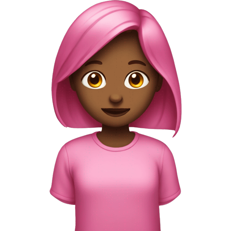 girl shaped like a bean colored pink  emoji