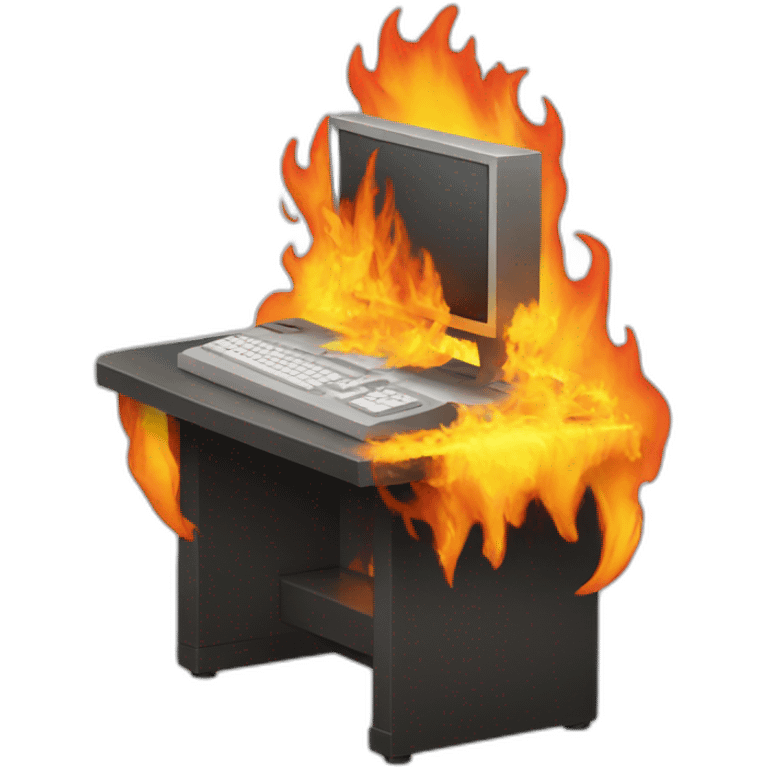 flaming workstation emoji