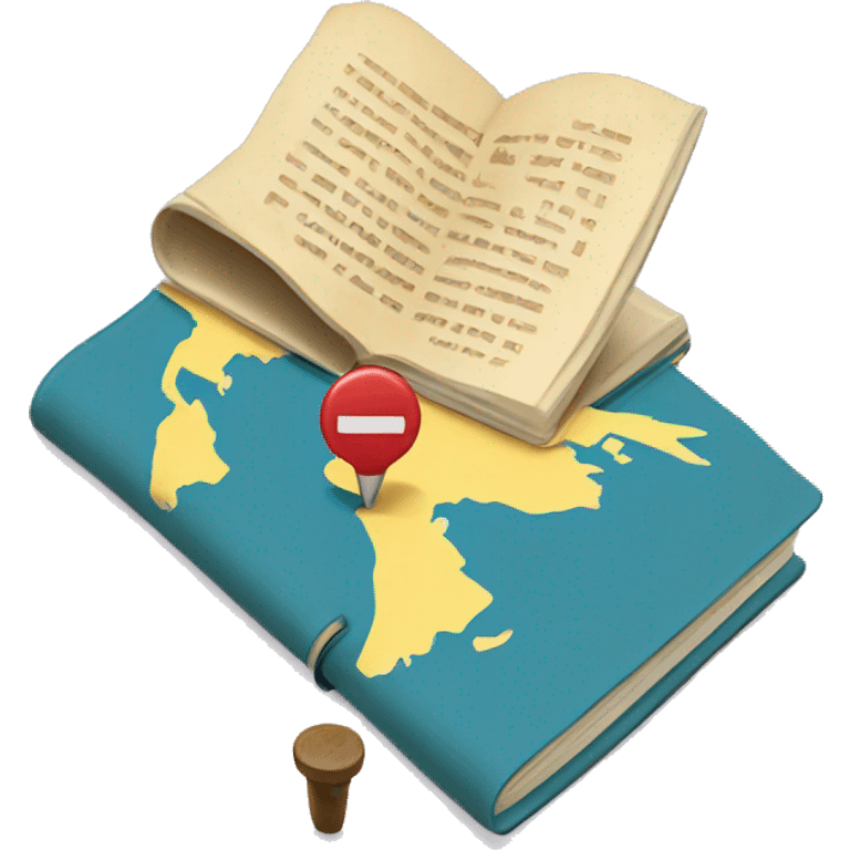 map pin in an open book emoji