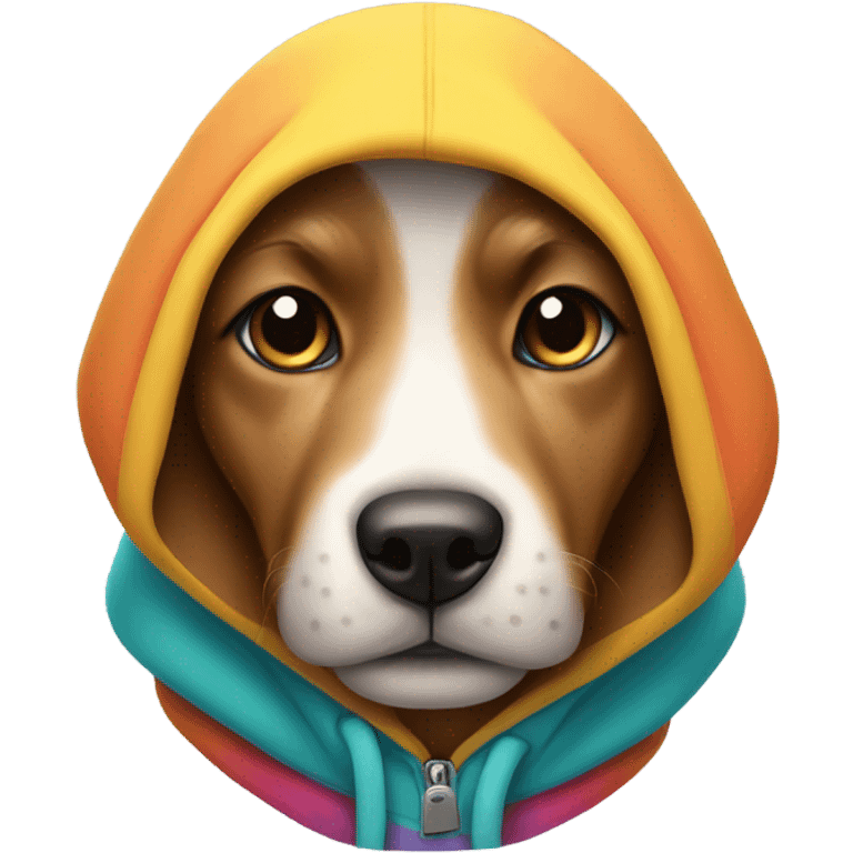 Dog wearing a hoodie emoji