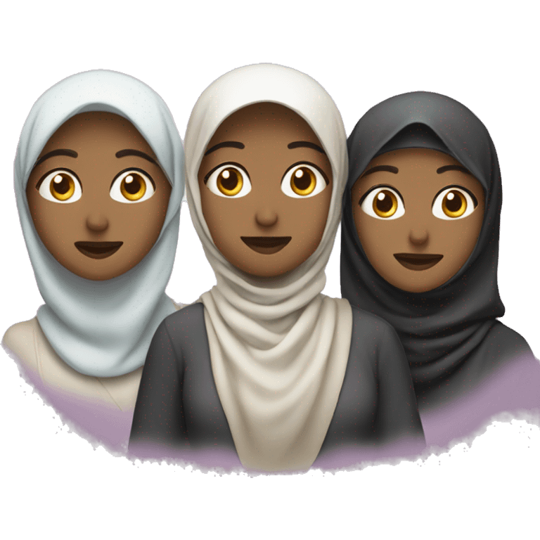 three people talking one wearing hjijab emoji