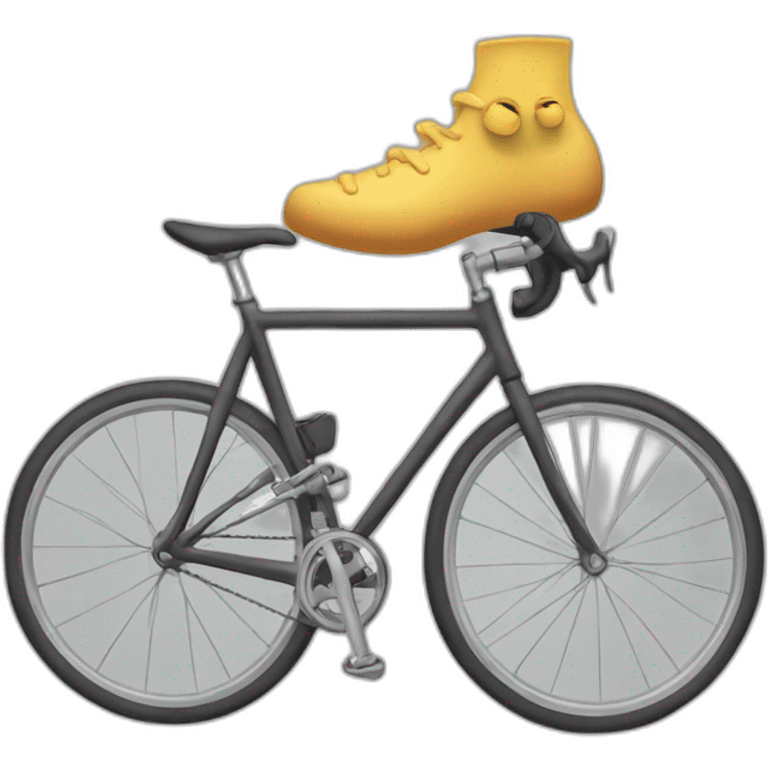 bicycle with human feet emoji