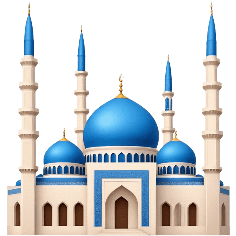 Realistic Mohammad Al-Amin Mosque Landmark Emoji, highlighting its striking blue dome, tall minarets, and elegant Arabic calligraphy. emoji