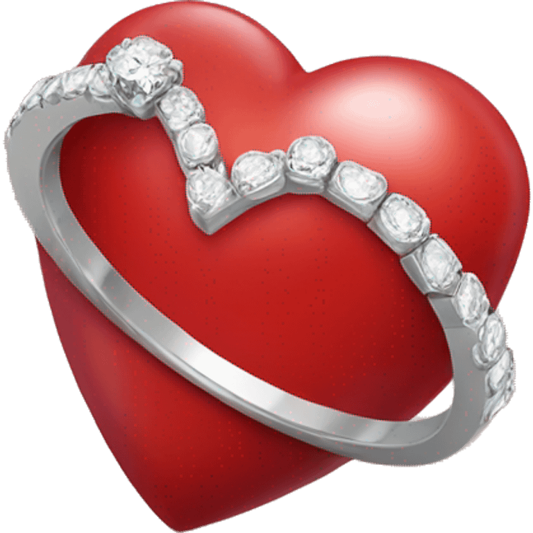 Red heart engagement ring emoji