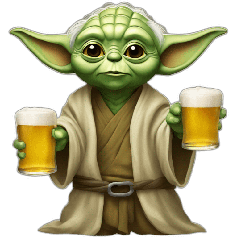 Yoda avec une bière emoji