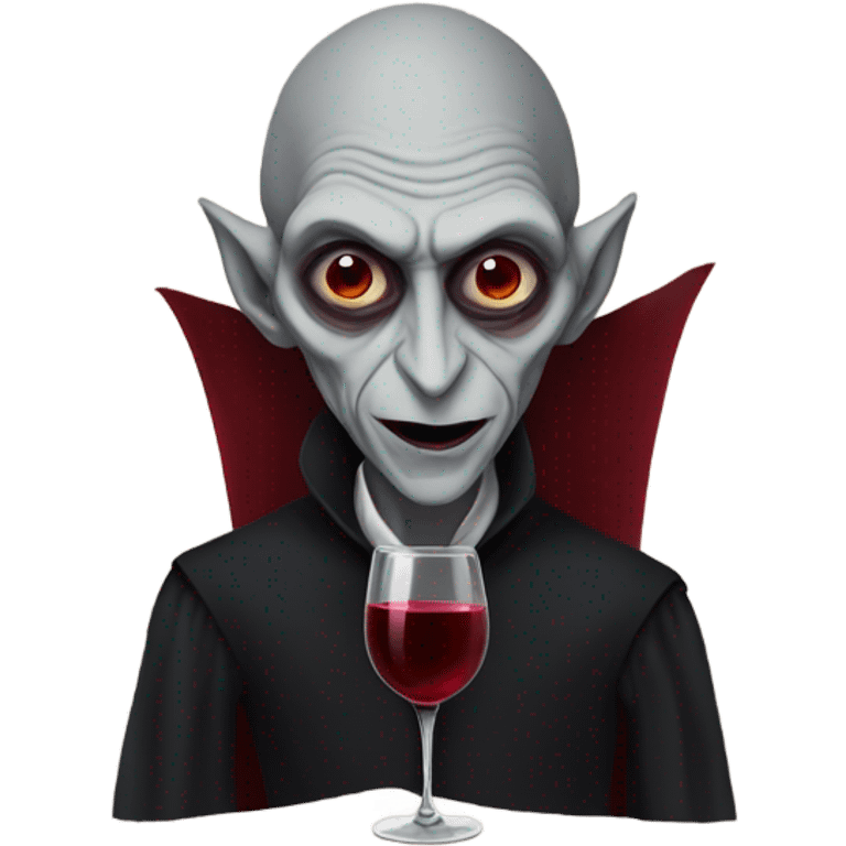 Nosferatu with red wine emoji