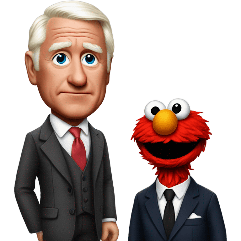 Photorealistic Elmo with Roger Stone emoji