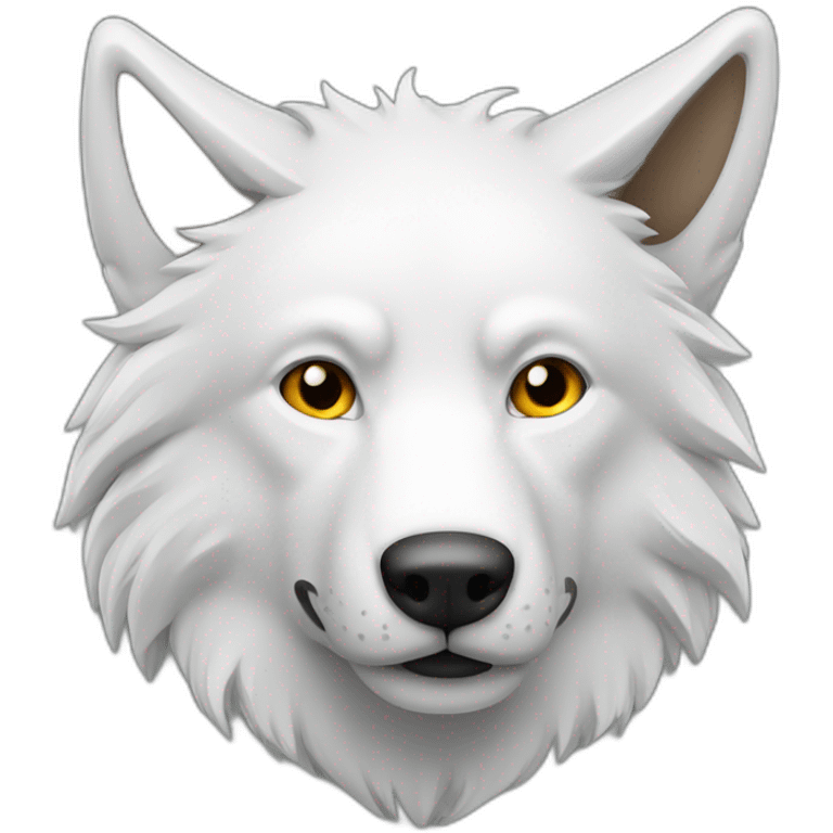 Loup blanc avec un loup roux emoji