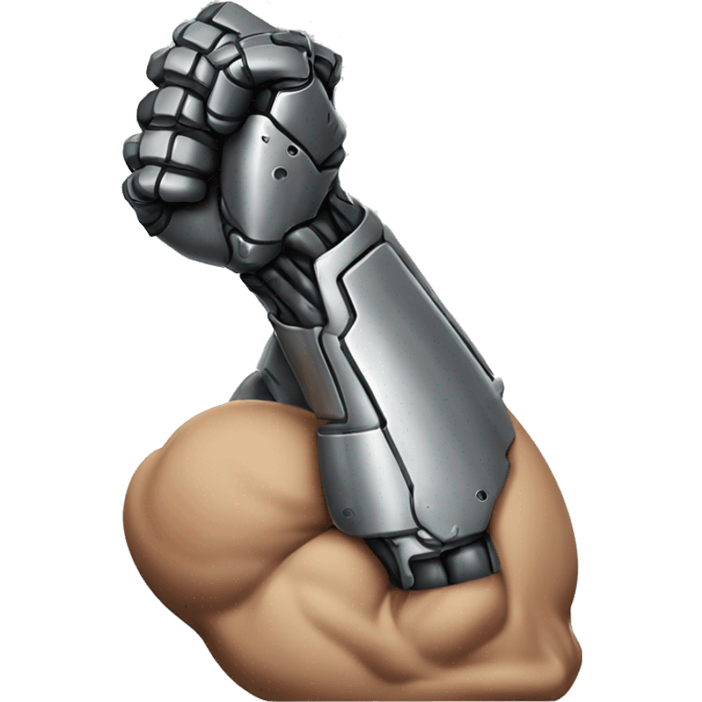 Cyborg arm only flexing bicep and shoulder emoji