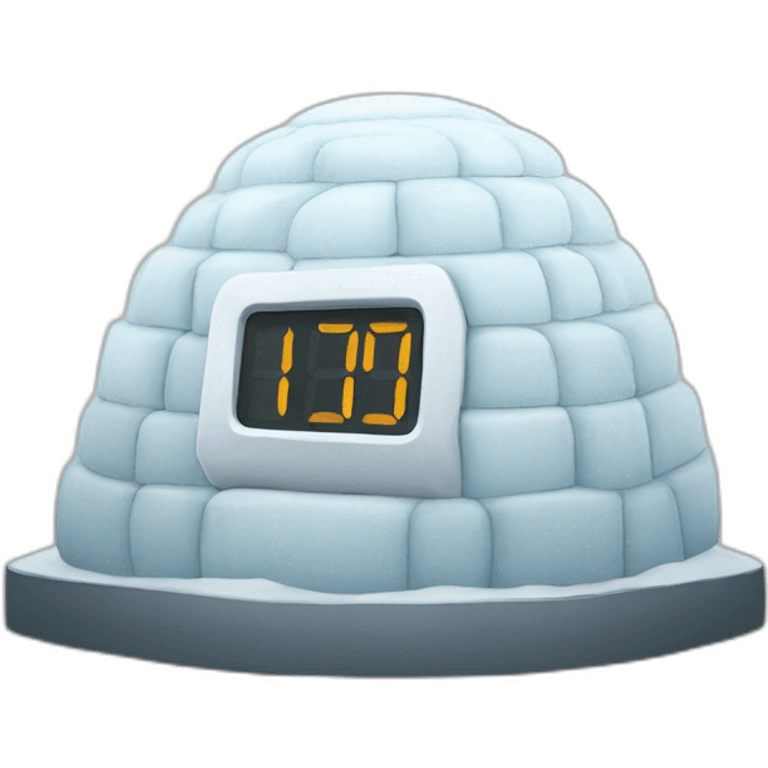 timer clock igloo shape big emoji