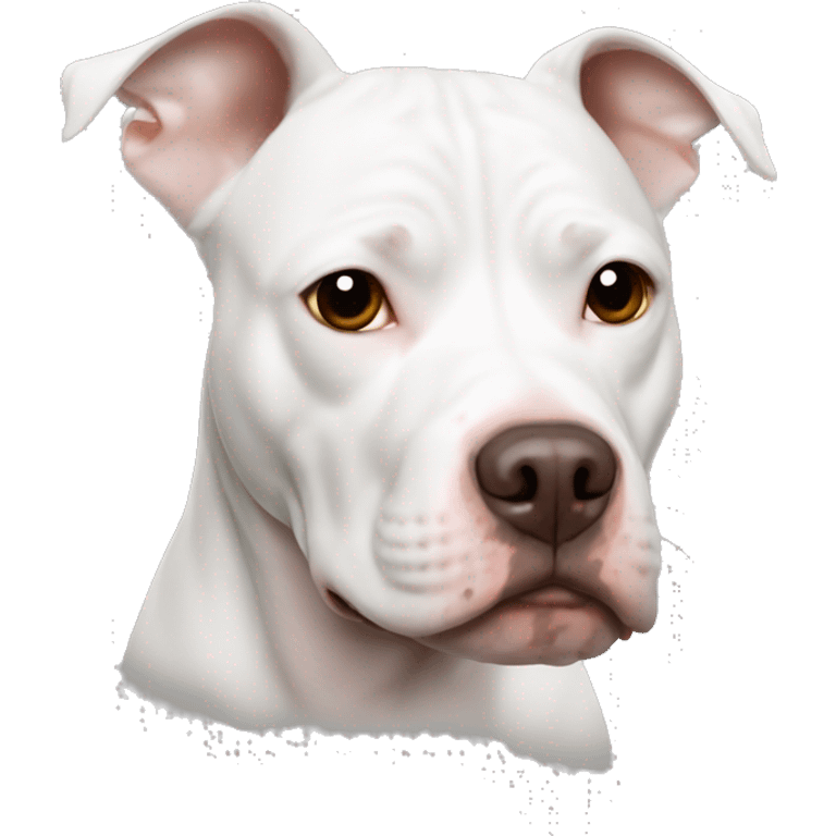 white pitbull with small brown markings on right side of eye  emoji