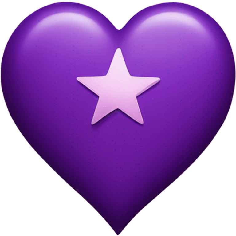 Purple heart with stars over the purple heart emoji