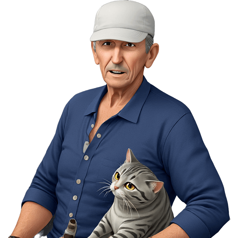 old man with cat pillow emoji