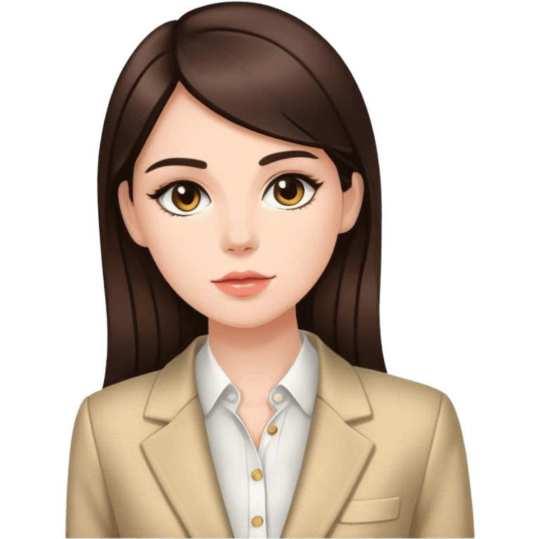 Brunette girl wearing Chanel blazer  emoji