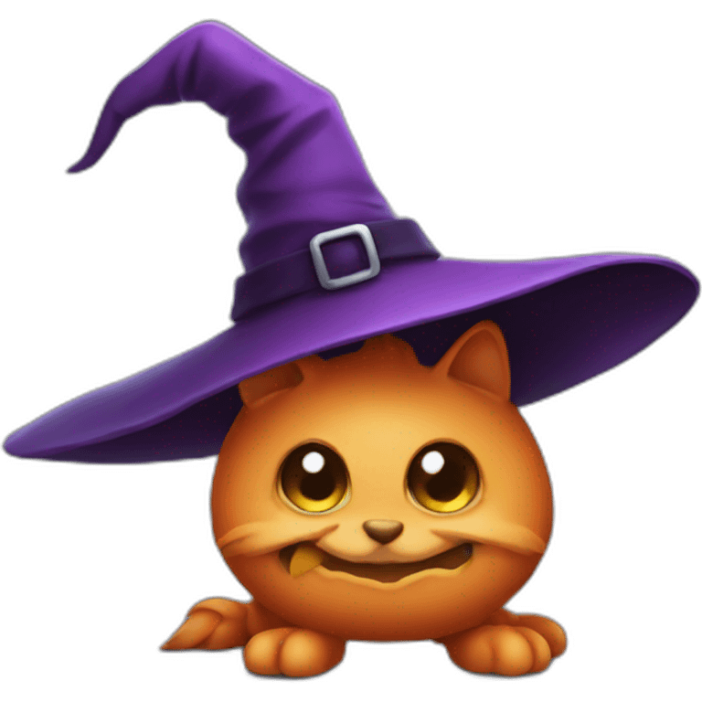 cute little creature wearing a witch hat emoji