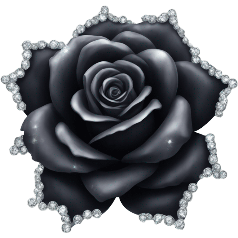 Black rose with crystals emoji