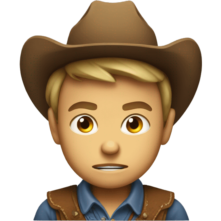 an angry American cowboy child emoji