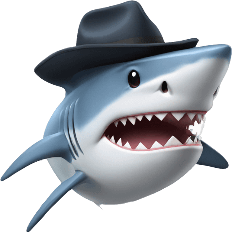 Shark with a hat  emoji