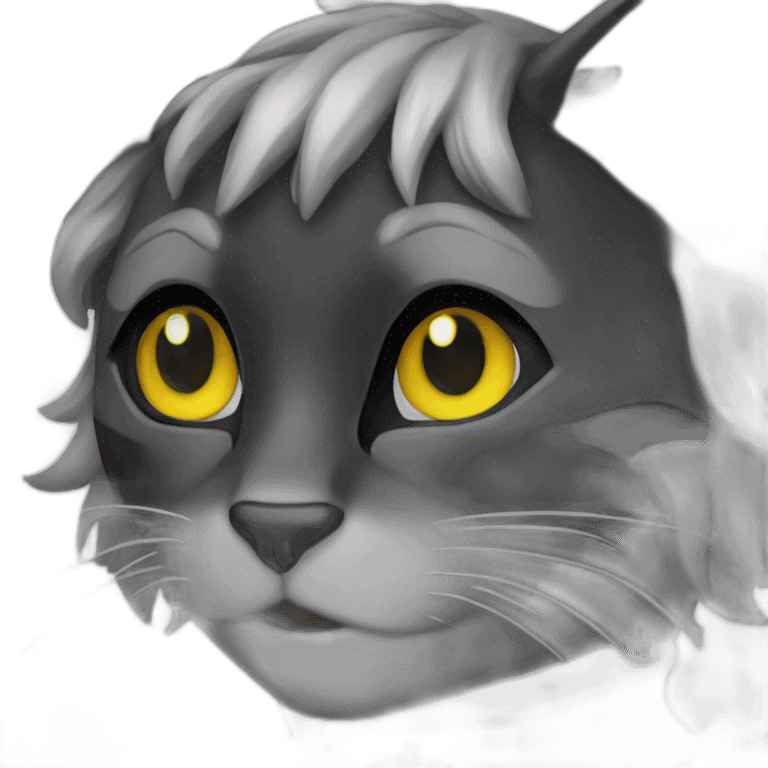 Chat noir gris emoji