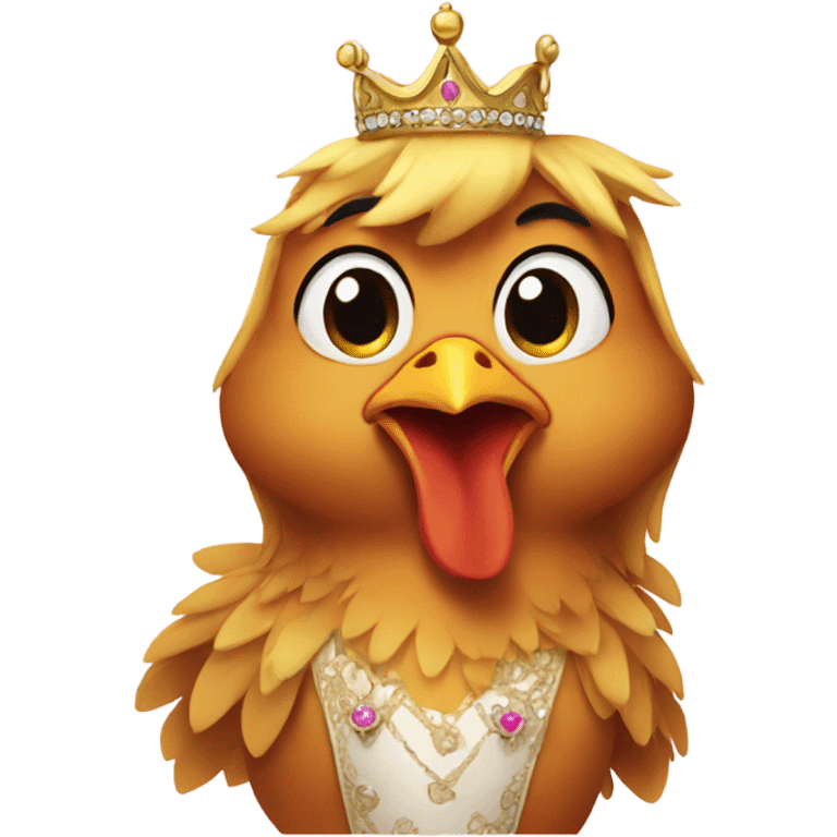 Chicken as a princess  emoji