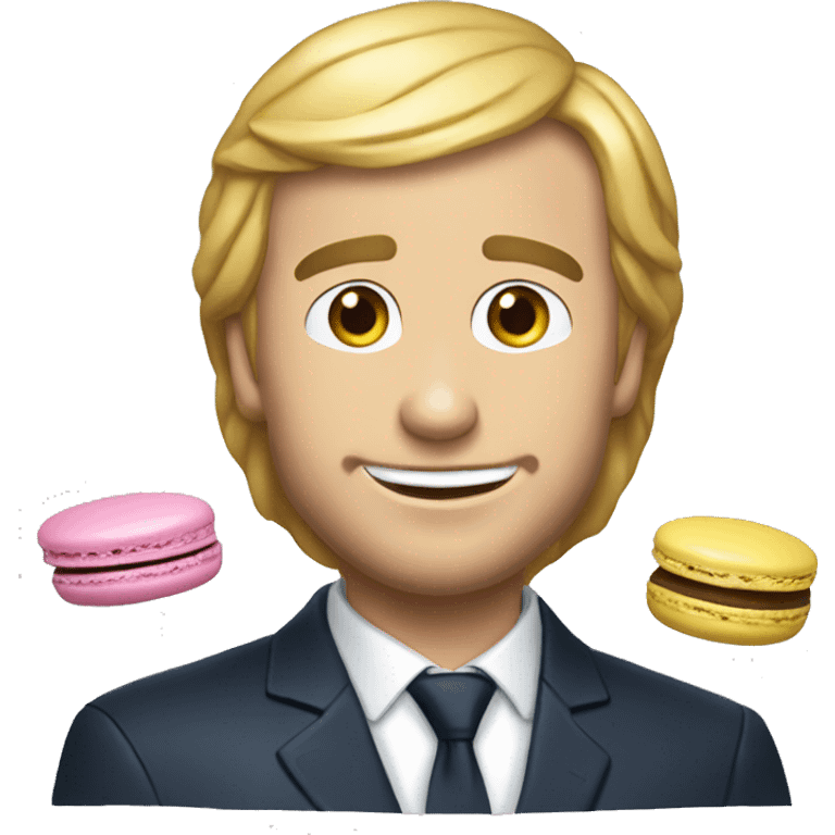 Macron manger un macaron emoji