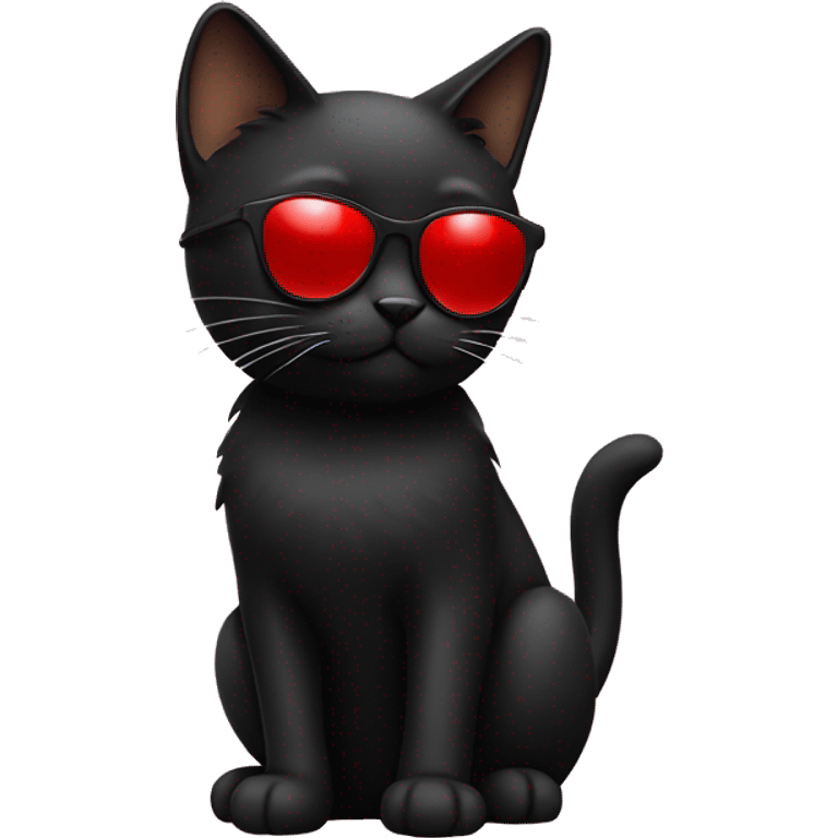 black cat with sunglasses red emoji