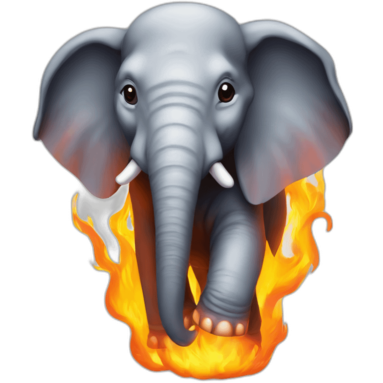 php elephant programming language logo on fire emoji