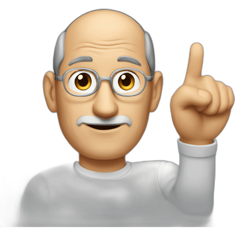 Steve Jobs who makes his thumb in the air emoji