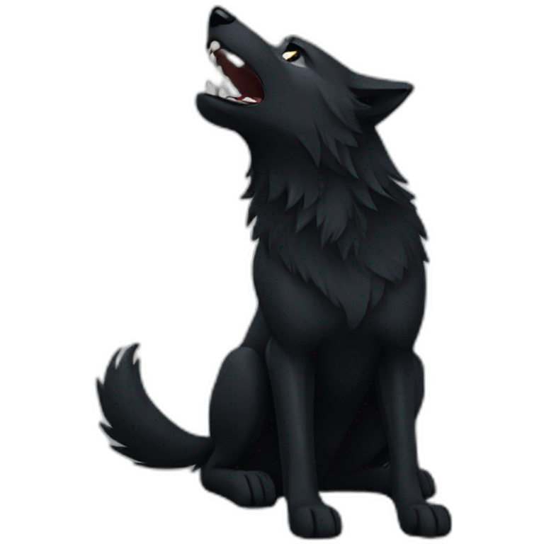 Black wolf howling  emoji