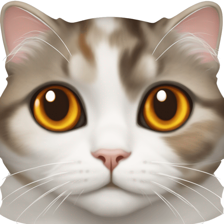 white scottish fold cat with tortoiseshell norwegian forest cat emoji