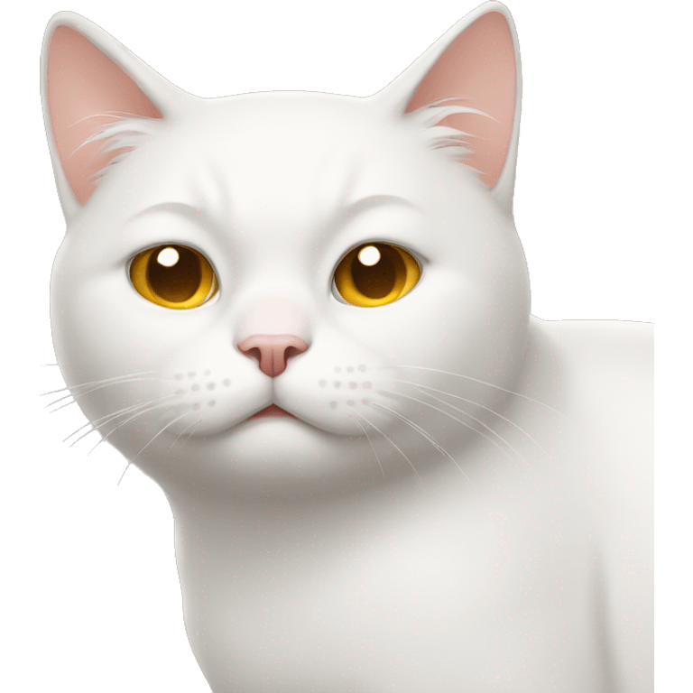 Tired white cat emoji