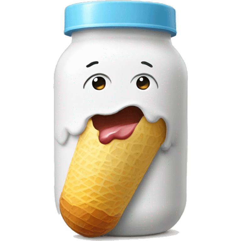  Protein jar eating icecream emoji