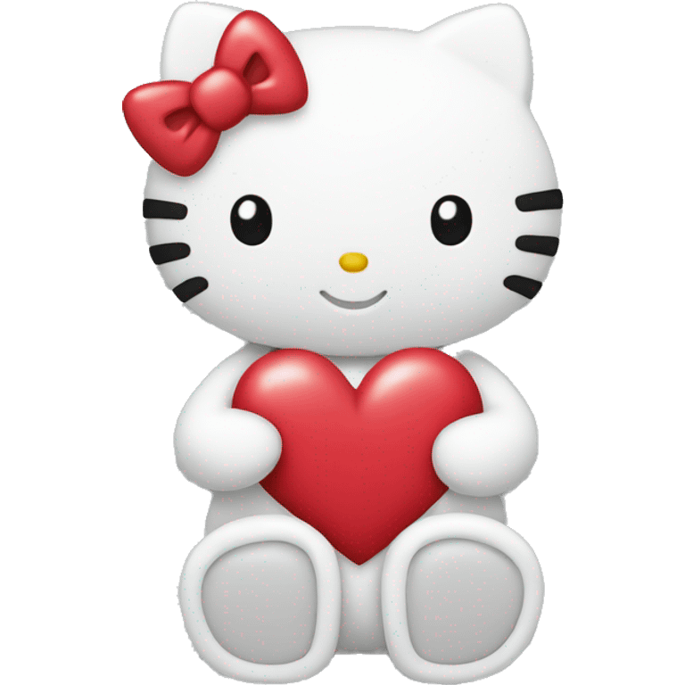 Hello Kitty making a heart emoji