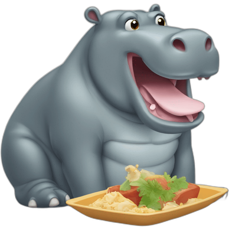 Hippopotamus eating food emoji