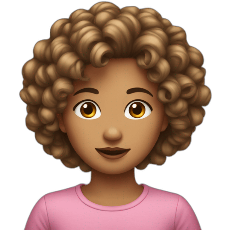 fille cheveux bouclés emoji