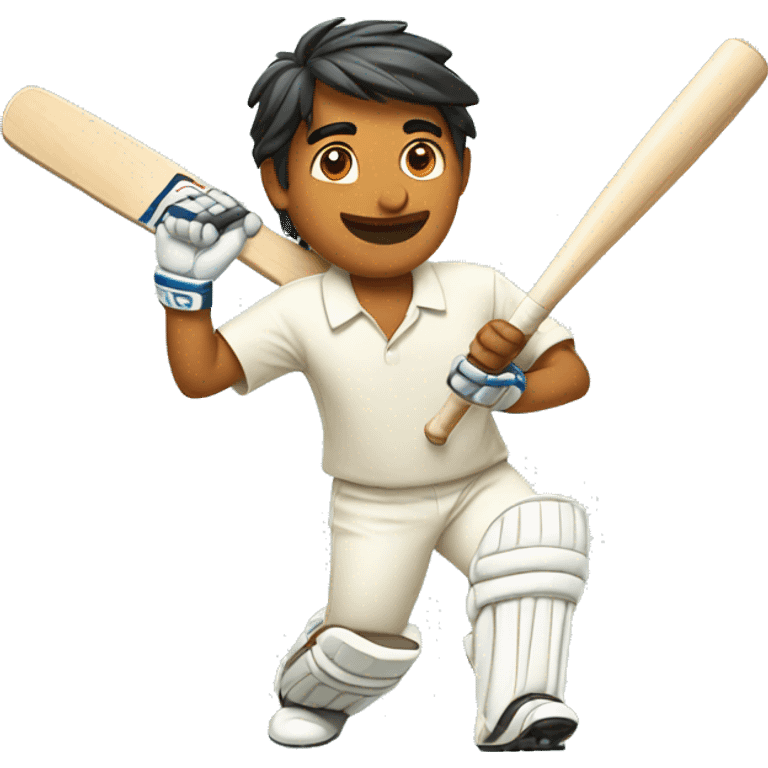 Indian playing cricket emoji