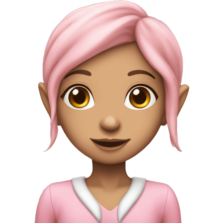  Girl Christmas elf pink emoji