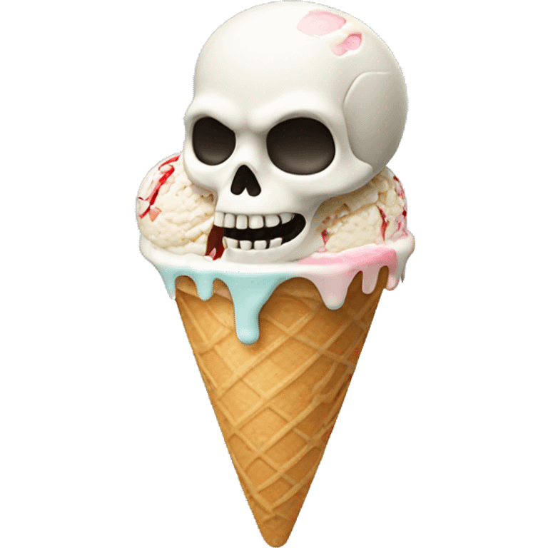 Skull eating ice cream emoji