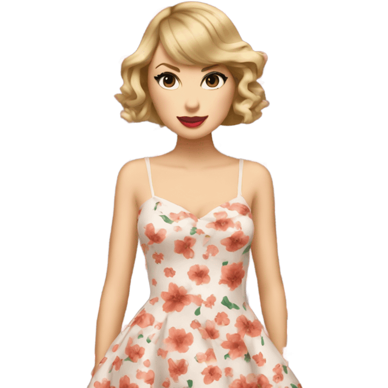 Taylor swift wearing a flower dress emoji