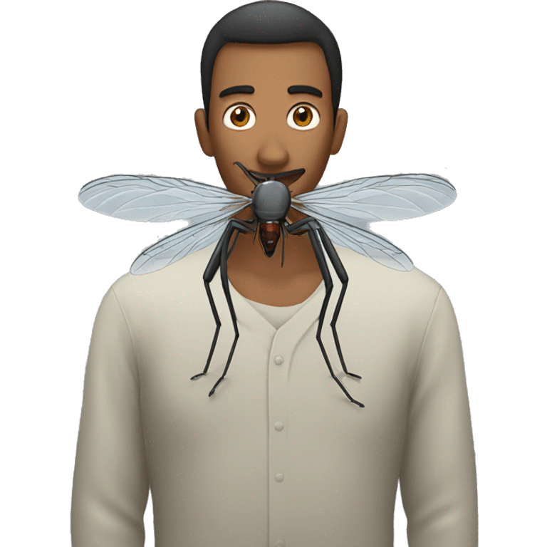 A mosquito sits on a man  emoji