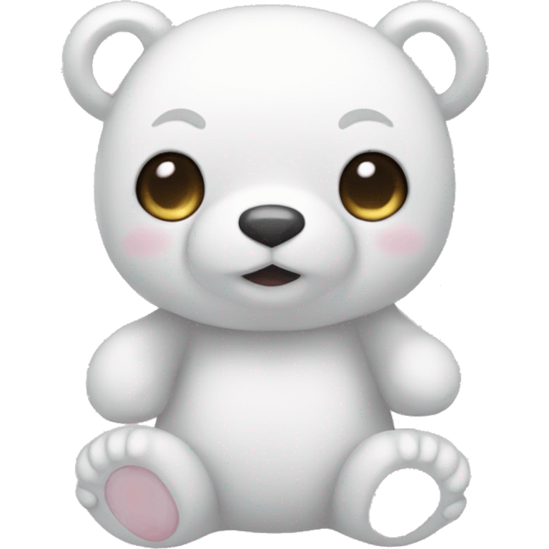 Cute aesthetic white stuffed bear emoji