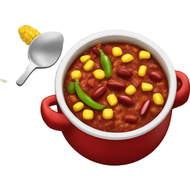 Chilli con carne with corn pieces and kidney beans emoji