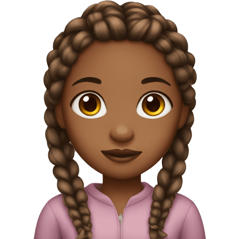 A brown skin girl with braids emoji