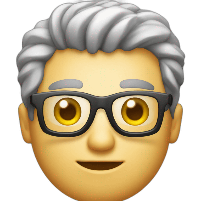 hombre calvo y gordo con gafas emoji