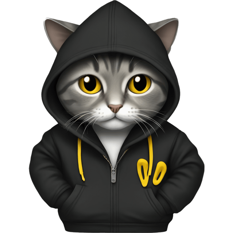 Cat wearing wu tang hoodie emoji