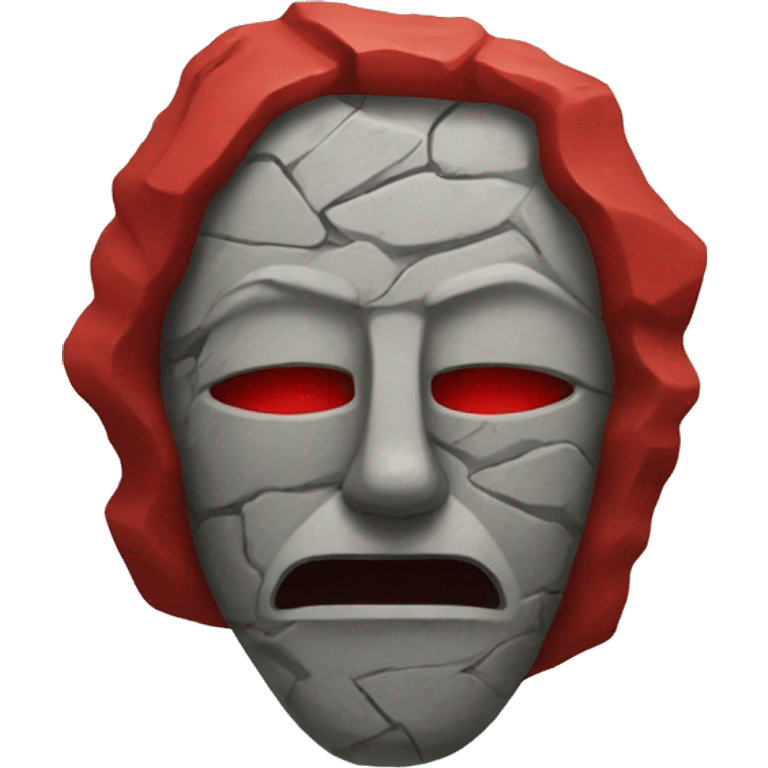 stone face and red mask emoji