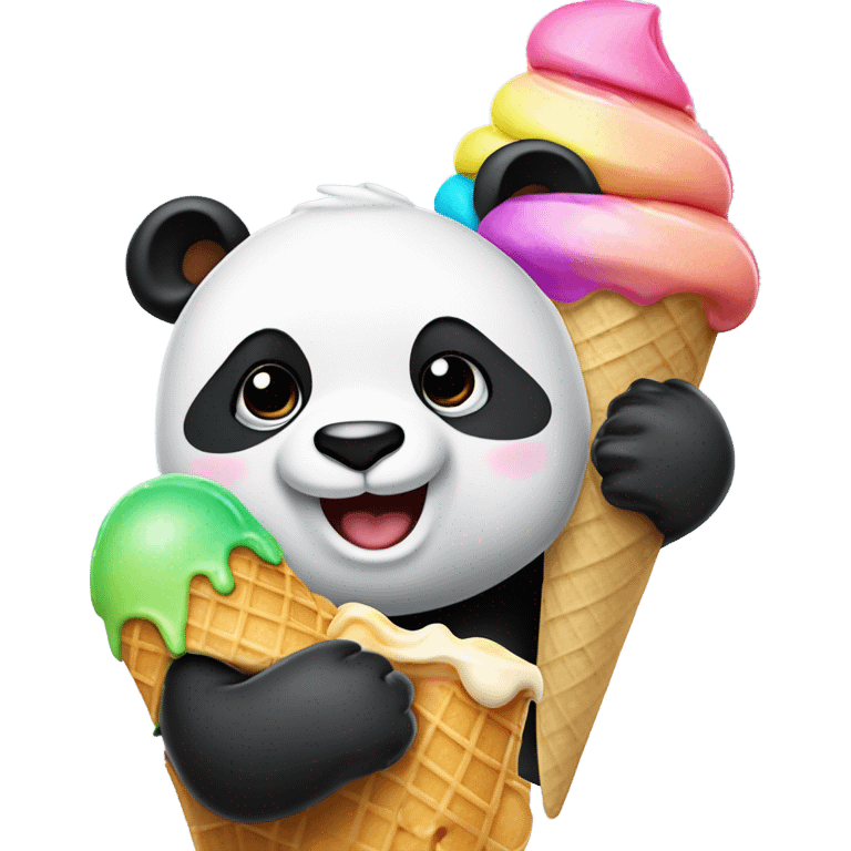 Panda eating ice cream emoji