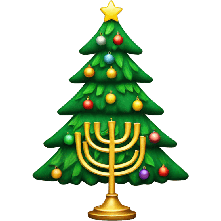 Christmas tree and menorah emoji