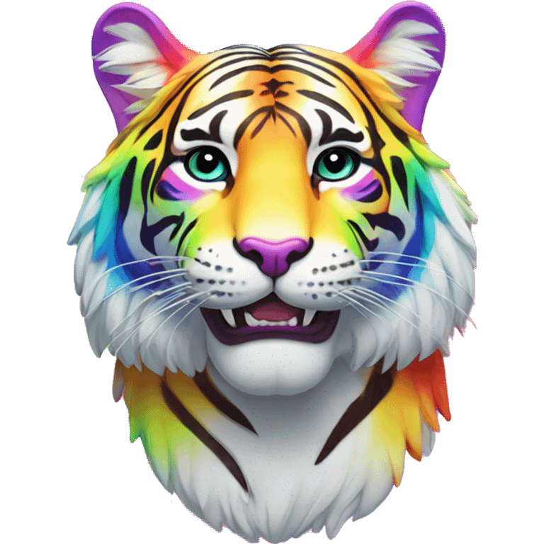 lisa frank rainbow tiger emoji