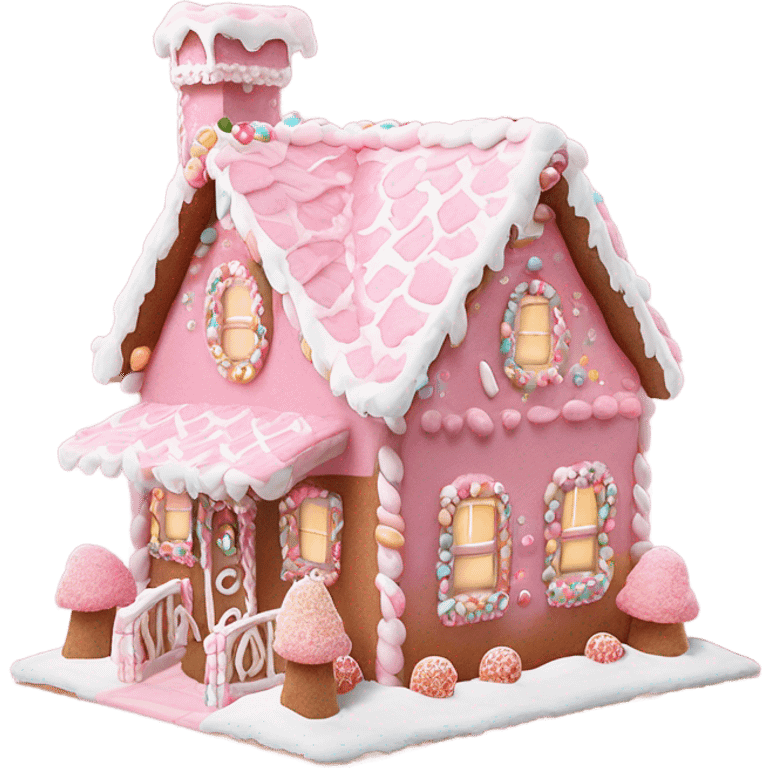 pink gingerbread house  emoji